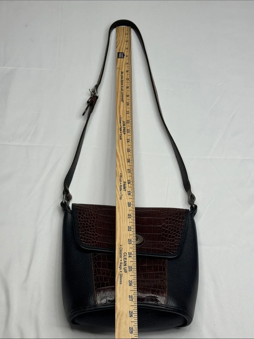Brighton Brown Black Croc-Embossed Crossbody Bag purse leather crocodile pattern